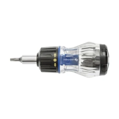 Abbildung von Hogert Technik HT1S214 Bit Schraubendreher S3, S6, PH1, PH2, PH3, T15, T20, H4 Schlitz, Kreuzschlitz (PH), Pozidriv (PZ), Torx