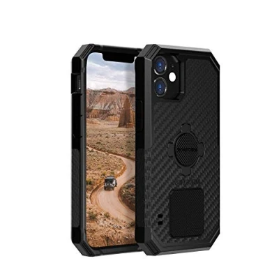 Abbildung von Rokform iPhone 12 Mini Hülle, Rugged Serie, magnetische schützende Apple Gear, Cover mit RokLock Drehverschluss, Dual Magnet, Drop Tested Armor (Schwarz)