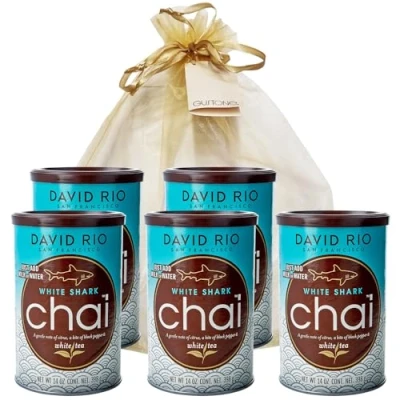 Abbildung von GUSTONE. David Rio Geschenkset White Shark Tea 5 x 398g Dosen Chai Latte