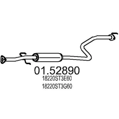Abbildung von MTS 01.52890 Mittelschalldämpfer 2000 HONDA: CIVIC 6 Hatchback, Fastback, Aerodeck