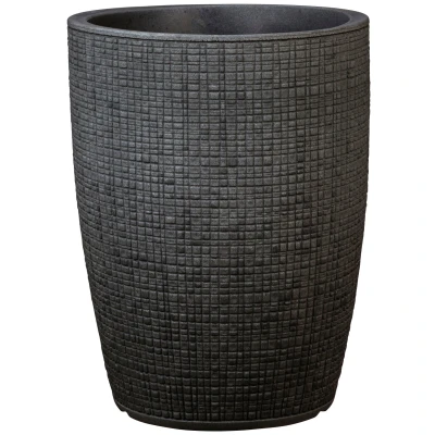 Abbildung von Scheurich Barceo High 54, Hochgefäß/Blumentopf/Pflanzenkübel, rund, Farbe: Stony Black, hergestellt mit recyceltem Kunststoff, 10 Jahre Garantie, für den Außenbereich