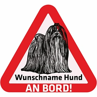 Abbildung von Indigos UG Namensaufkleber Hund Malteser Aufkleber mit Namen &amp; Wunschtext individuell personalisiert Auto Motorrad LKW