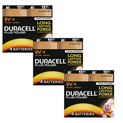 Abbildung von Duracell MN1604 Plus Power 9v Batteries Pack of 12