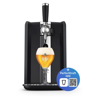 Abbildung von Philips Bierzapfanlage &quot;Perfect Draft 7000 Series HD3770/90&quot;, mit Temperatureinstellungen von 0 12C und LED Display; Schwarz