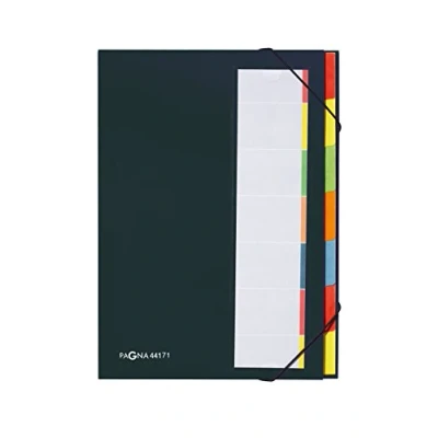 Abbildung von Pagna 44171 04 Deskorganizer 7 teilig Color Einband, Eckspanngummi, dehnbarer Rücken farbiges Griffregister, schwarz