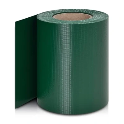 Abbildung von Juskys PVC Sichtschutzstreifen Doppelstabmatten Zaun 35m x 19 cm 30 Befestigungsclips grün Zaunfolie Sichtschutz Windschutz Garten Gartenzaun