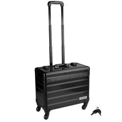 Abbildung von anndora Business Trolley 4 Rad Pilotenkoffer mit TSA Schloss Schwarz