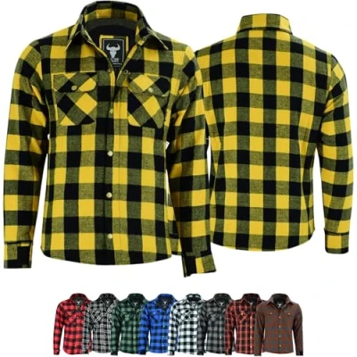 Abbildung von BULLDT Herren Motorradhemd Lumberjack Holzfäller Hemd, 62/5XL, Gelb