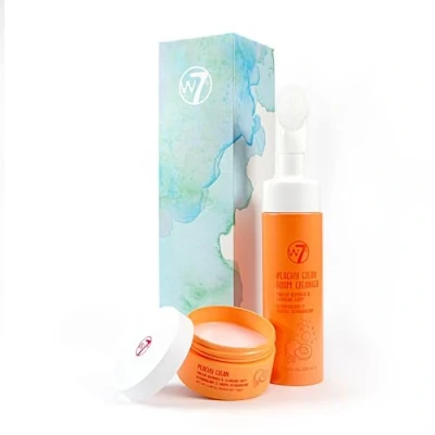 Abbildung von W7 Peachy Clean Reinigungsbalsam &amp; Feuchtigkeitsspendender Reinigungsschaum Entfernt sanft Make up, Schmutz Unreinheiten