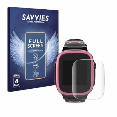 Abbildung von Savvies 4 Stück Full Screen Schutzfolie für Xplora X5 Play Cover Displayschutz Folie [3D Curved, Transparent, Anti Fingerabdruck]