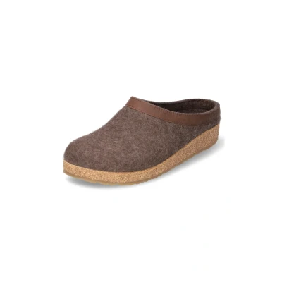 Abbildung von Haflinger Grizzly Torben Filzclog aus reinem Wollfilz Unisex Hausschuh