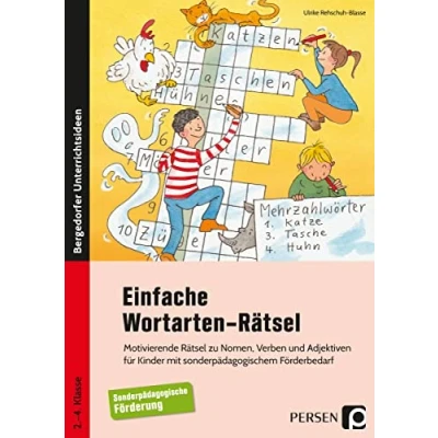 Abbildung von Einfache Wortarten Rätsel: Motivierende Rätsel zu Nomen, Verben und Adjektive n für Kinder mit sonderpädagogischem Förderbedarf (2. bis 4. Klasse)