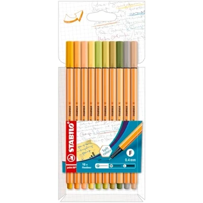Abbildung von Fineliner STABILO point 88 10er Pack mit 10 verschiedenen Farben