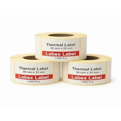 Abbildung von Labex Label Thermodirekt Etiketten 30x20 mm Barcode Thermoetiketten auf rolle; 1.000 stück Thermodrucker 3 Role : 3.000 Barcode/Adresse Thermo