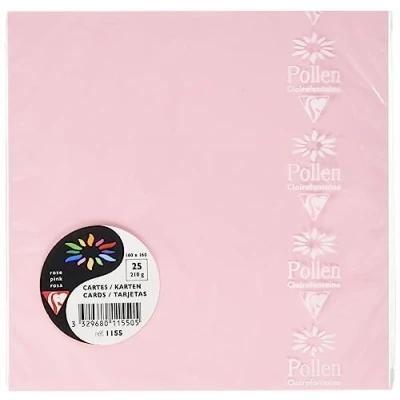 Abbildung von Clairefontaine 1155C Packung (mit 25 Karten Pollen 160 x 160mm) 210g, rosa
