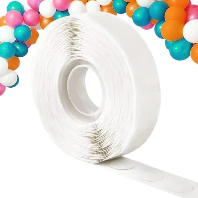 Abbildung von WISYOK 500 Stück Ballonkleber, 1 Rollen Luftballons Klebeband Kleber Punkte Aufkleber, Doppelseitig Klebepunkte Transparent, Selbstklebend Ballon Klebepunkte, Luftballon