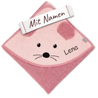 Abbildung von Sterntaler Kapuzenhandtuch mit Namen Bestickt für Baby &amp; Kinder, Mädchen Badetuch Badehandtuch/Kinder Kapuze personalisiert (Modell 7)