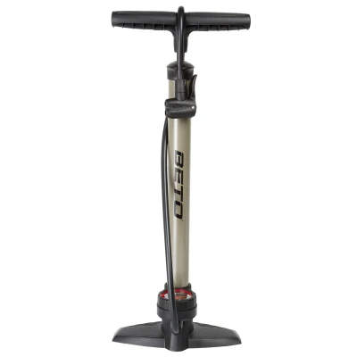 Abbildung von Beto Hochdruck Standpumpe Mit Manometer 7 8 Bar Dualhead Stahl Titanium/Grau
