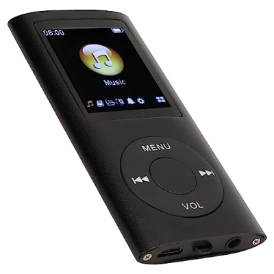 Abbildung von MP3 Player, Tragbarer Digitaler Verlustfreier Musik MP4 Player mit Kopfhörer, Musikwiedergabe Bis zu 8 Stunden, Integrierter 200 mAh Akku, E Book Reader, Fotobetrachter, (Schwarz)