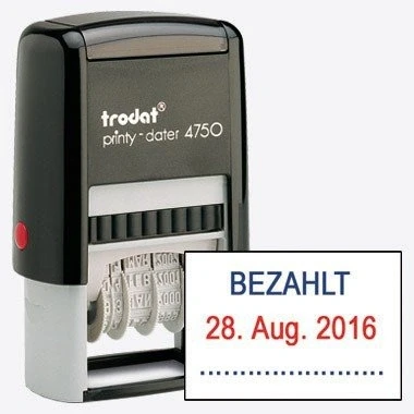 Abbildung von Trodat Stempel Printy Bezahlt/durchTrodat 4750 40x23mm
