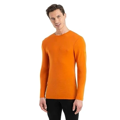 Abbildung von Icebreaker Herren 175 Mittelschweres Everyday Top Langarm Rundhals T Shirt 100% Merinowolle Basisschicht Earth, S