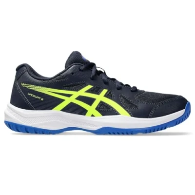 Abbildung von Asics Upcourt 6 Unisex Handballschuh für Kinder, Größe: 35.5, Midnight/safety yellow Schuhe