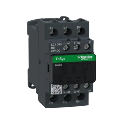 Abbildung von Schneider Electric LC1D25BD Leistungsschütz LC1D 3p, +1S+1Ö, 11 kW, 25 A, 400 V AC3, Spule 24 DC