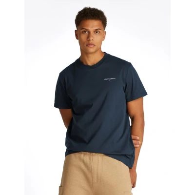 Abbildung von Tommy Jeans Linear Chest TEE Tshirt basic, Herren, Größe: 48, Black