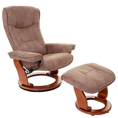 Abbildung von Robas Lund MCA Relaxsessel Hamilton, Fernsehsessel Hocker, Stoff/Textil 130kg belastbar antikbraun, honigfarben