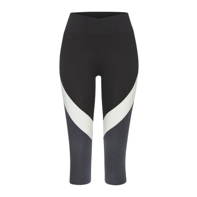 Abbildung von Lascana Active Capri 3/4 Sporthose, Damen, Größe: Medium, Anthrazit weiß grau