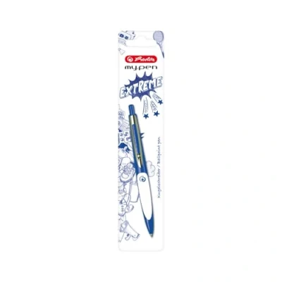 Abbildung von herlitz Kugelschreiber my.pen, blau/weiß, 1 Stück