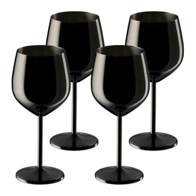 Abbildung von relaxdays Weinglas Weingläser Edelstahl 4er Set, Edelstahl, Schwarz