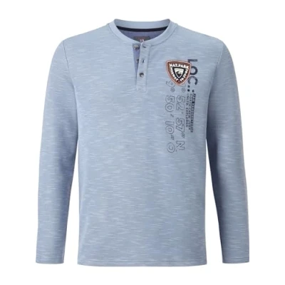 Abbildung von Jan Vanderstorm Reginald Langarmshirt, Herren, Größe: XL, Hellblau melange