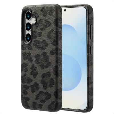 Abbildung von Samsung Galaxy S25 Hülle MagSafe Kunstleder Selencia Backcover Handyhülle Schwarz