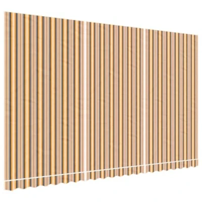 Abbildung von vidaXL Markisenbespannung, Markisenstoff mit PU Beschichtung, Markisentuch Wetterfest, Ersatzstoff Markise, Mehrfarbig Gestreift 5x3m
