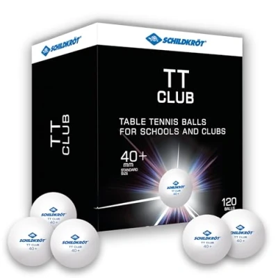 Abbildung von Schildkröt Tischtennisball TT Club, Trainingsball in Poly 40+ Qualität, 120 Stk. im Großkarton, weiß, 608532
