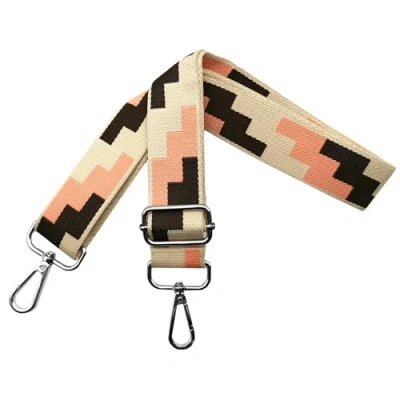 Abbildung von Taschengurte zum Wechseln Verstellbarer Schultergurt für Taschen, Taschengurt Breit 3.8 cm Schulterriemen mit Silber Karabiner Damen Tragegurt Schultertasche und Handtaschen, Khaki, J9