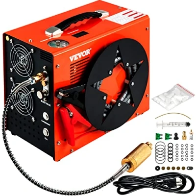 Abbildung von VEVOR Tragbarer PCP Kompressor 300bar 350 W Tauchkompressor, 1,5 L Hochdruck Luftkompressor, 8 mm Mobiler Mehrzweckkompressor, 2700 U/min Flüsterkompressor Auto Stopp, Atemluftkompressor 220 V AC