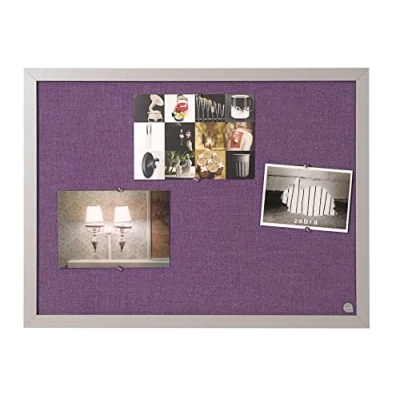 Abbildung von Bi Office Pinnwand Lavender, Notiztafel mit Violett Textiloberfläche, Perlenfarben MDF Rahmen, 22 mm dicker, 60 x 45 cm
