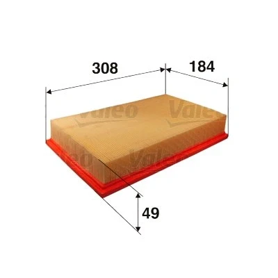 Abbildung von VALEO 585360 Luftfilter 49 184 308 Filtereinsatz JAGUAR: XK 8 Cabrio, Coupe, XJ Limousine, DAIMLER: Daimler