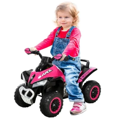 Abbildung von HOMCOM Rutscher Rutschauto mit Füßen Kinderauto Licht Musik Kunststoff Stahl Rosa, (Set, 1 tlg., Kinderfahrzeug für 18 36 Monate), 67.5L x 38B 44H cm