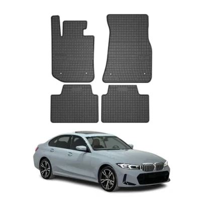 Abbildung von OMAC Gummi Fußmatten kompatibel mit BMW 3er Limo Touring G20 G21 2019 2024 Schwarz 4X