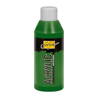 Abbildung von KREUL 84220 Solo Goya Acrylic laubgrün, 250 ml Flasche, cremige vielseitig einsetzbare Acrylfarbe in Studienqualität, auf Wasserbasis, schnell und matt trocknend, gut deckend, wasserfest