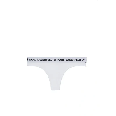 Abbildung von KARL Lagerfeld LOGO Thong String, Damen, Größe: Large, White