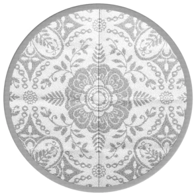 Abbildung von vidaXL Outdoor Teppich Hellgrau Ø160 cm PP