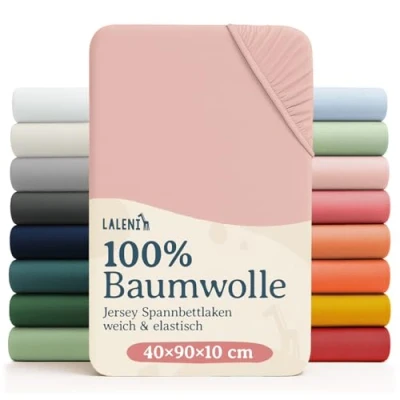 Abbildung von Spannbettlaken Atmungsaktives weiches und wärmendes Spannbettlaken, Laleni, Baumwolle, Gummizug: rundum, (2 Stück), Kinderbett, Spielgitter, Wiege oder Stubenwagen mit Rundumgummizug
