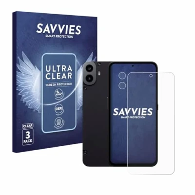 Abbildung von Savvies 6 Stück Schutzfolie für Nothing CMF Phone 1 (Display+Kamera) Displayschutz Folie Ultra Transparent