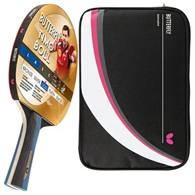 Abbildung von Butterfly Tischtennisschläger 1x Timo Boll Gold 85021 + Drive Case 2, Tischtennis Schläger Set Tischtennisset Table Tennis Bat Racket