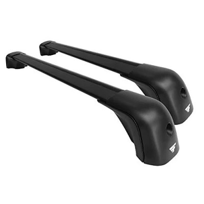 Abbildung von Farad Compact aerodynamische und super leise Dachträger aus Aluminium in schwarz für Audi A6 Avant C7 2012 2018 mit niedrigen Dachreling