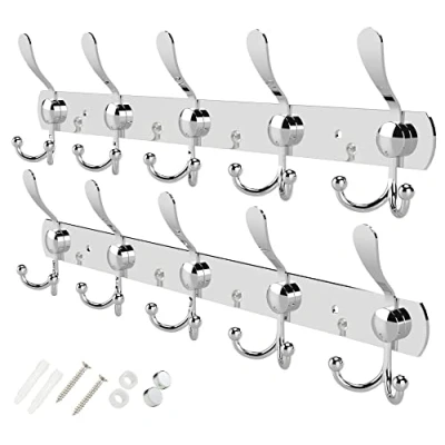 Abbildung von GlazieVault Kleiderhaken wand Garderobenleiste Edelstahl (2 Stuck), Garderobenhaken Schwere, Garderobe Wandhaken, Wandgarderobe, Hakenleiste